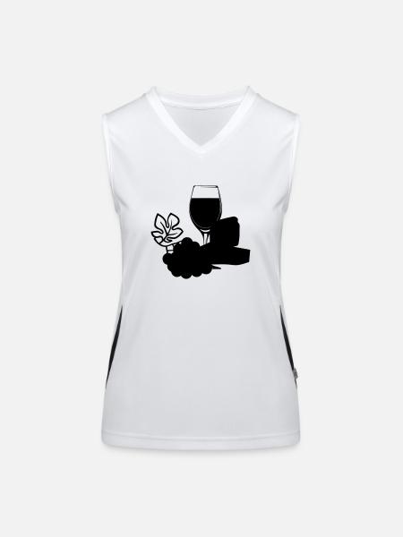 Wine grapes - Women's Functional Contrast Tank Top - white/black - Front
