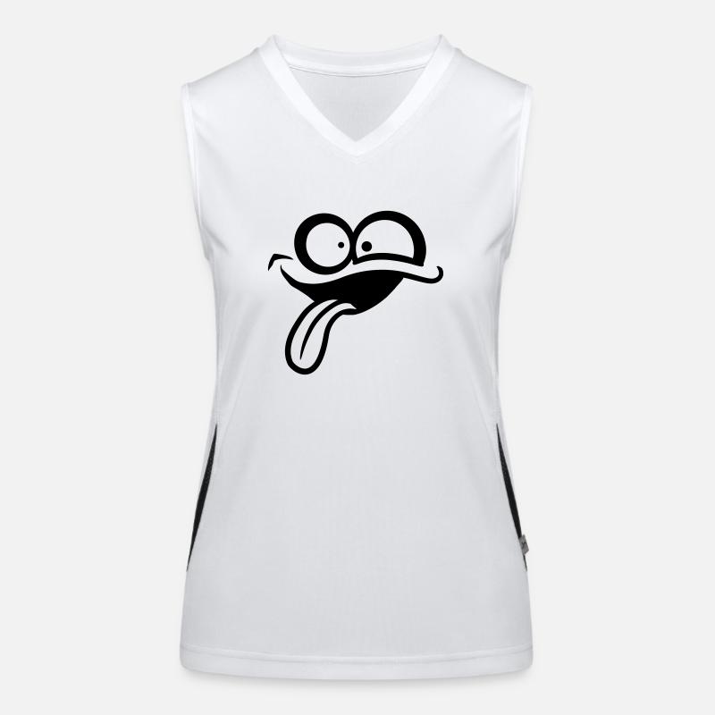 Comic face crazy Women's Functional Contrast Tank Top