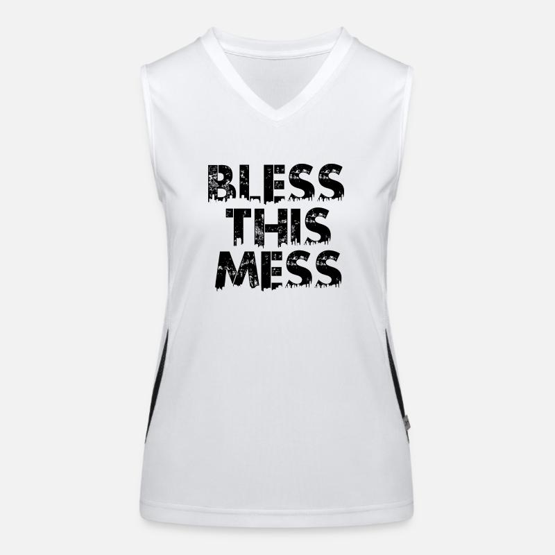 bless this mess Women's Functional Contrast Tank Top