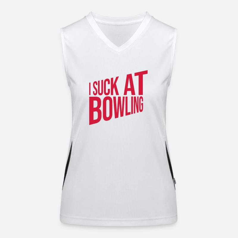 I suck at bowling Funktionelles Kontrast-Tank Top für Frauen