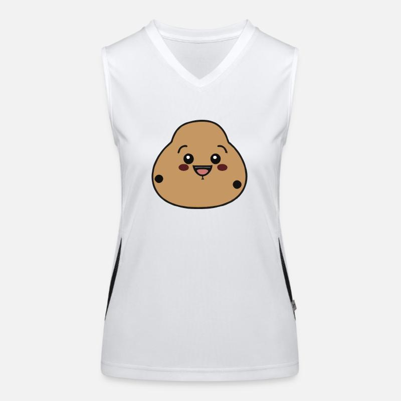Potato with smile face Women's Functional Contrast Tank Top