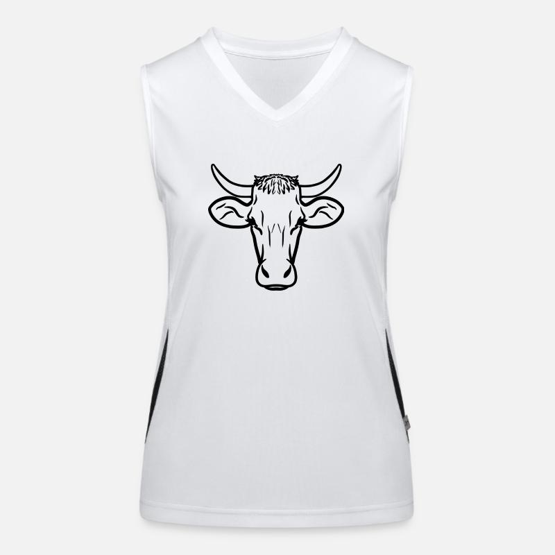 Kuh schwarz Funktionelles Kontrast-Tank Top für Frauen