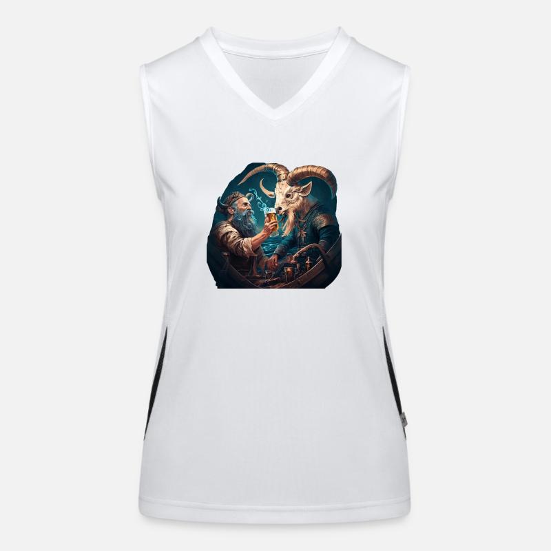 Sailor vs. goat, the battle for beer Women's Functional Contrast Tank Top