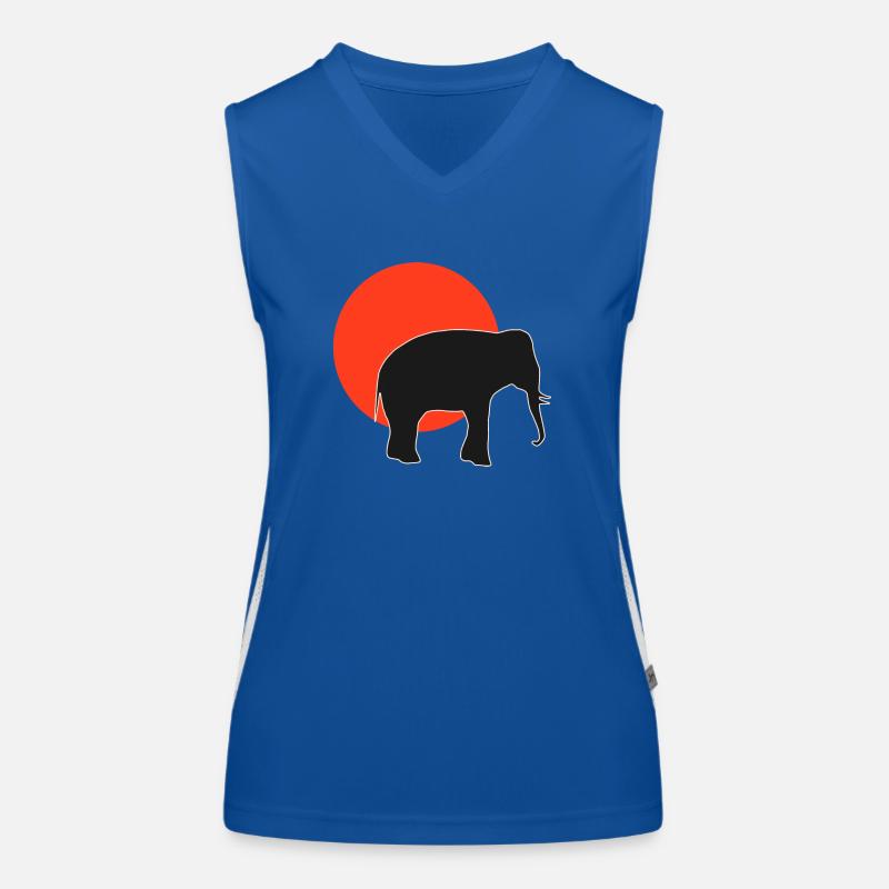 Retro Style Elephant : The Redsunset Women's Functional Contrast Tank Top