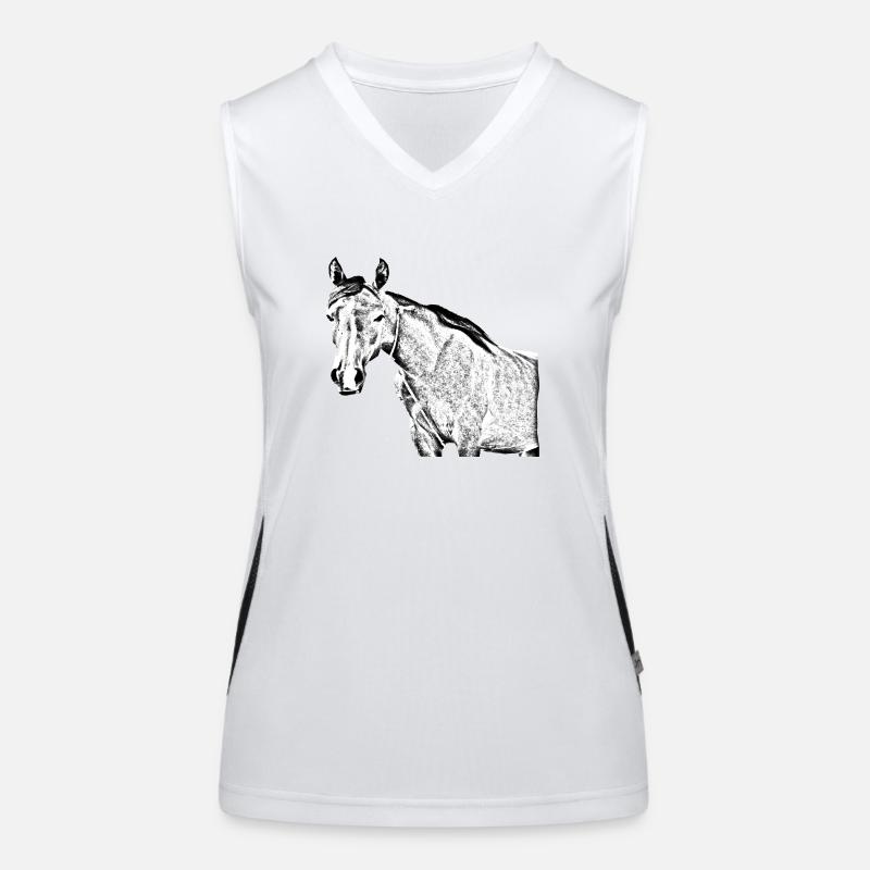 Pferd Funktionelles Kontrast-Tank Top für Frauen