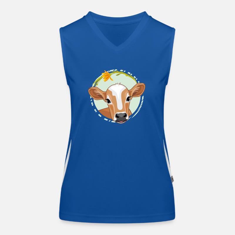 Niedliches guckendes Kalb Funktionelles Kontrast-Tank Top für Frauen