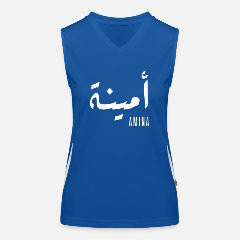 Name Amina auf Arabisch Funktionelles Kontrast-Tank Top für Frauen
