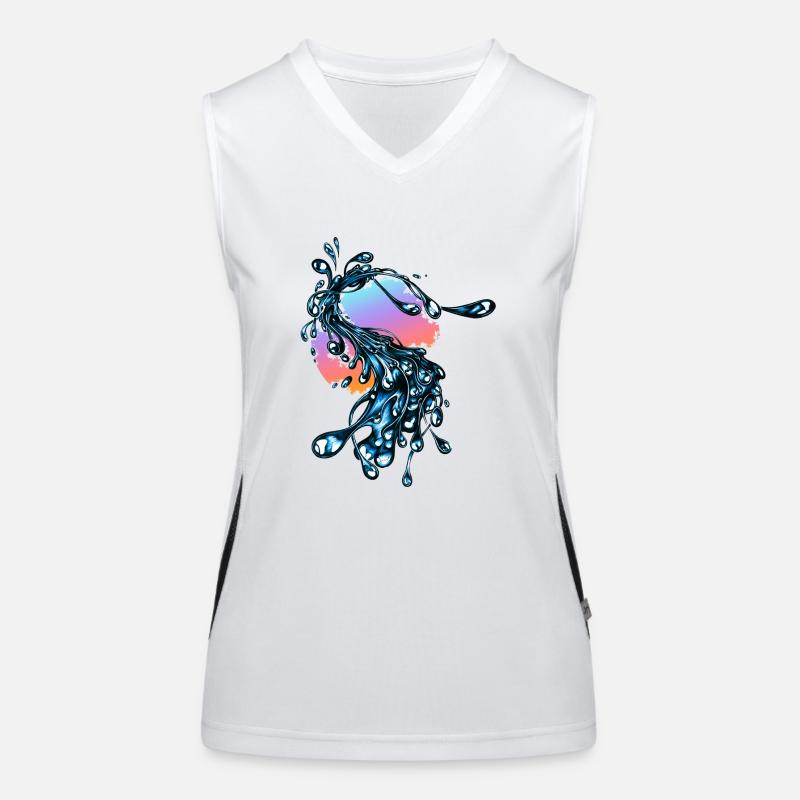 water - Women's Functional Contrast Tank Top - white/black