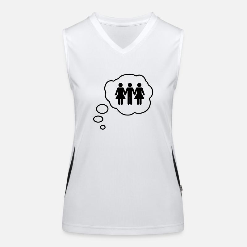 Threesome Thought Bubble Women's Functional Contrast Tank Top