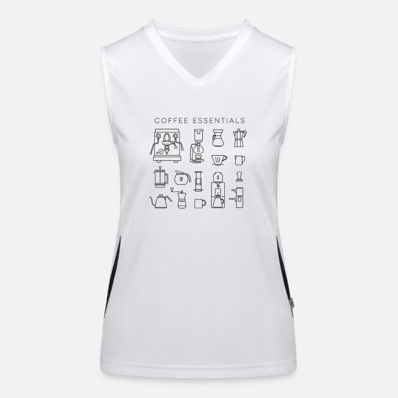 Hipster Coffee Essentials Funktionelles Kontrast-Tank Top für Frauen