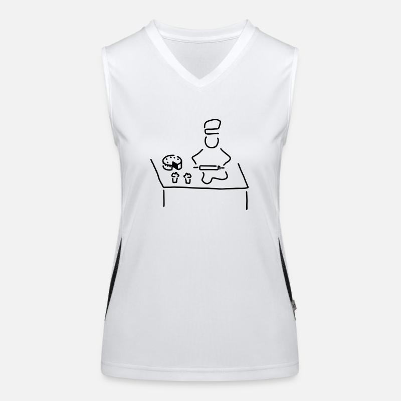 konditor backt kuchen Funktionelles Kontrast-Tank Top für Frauen