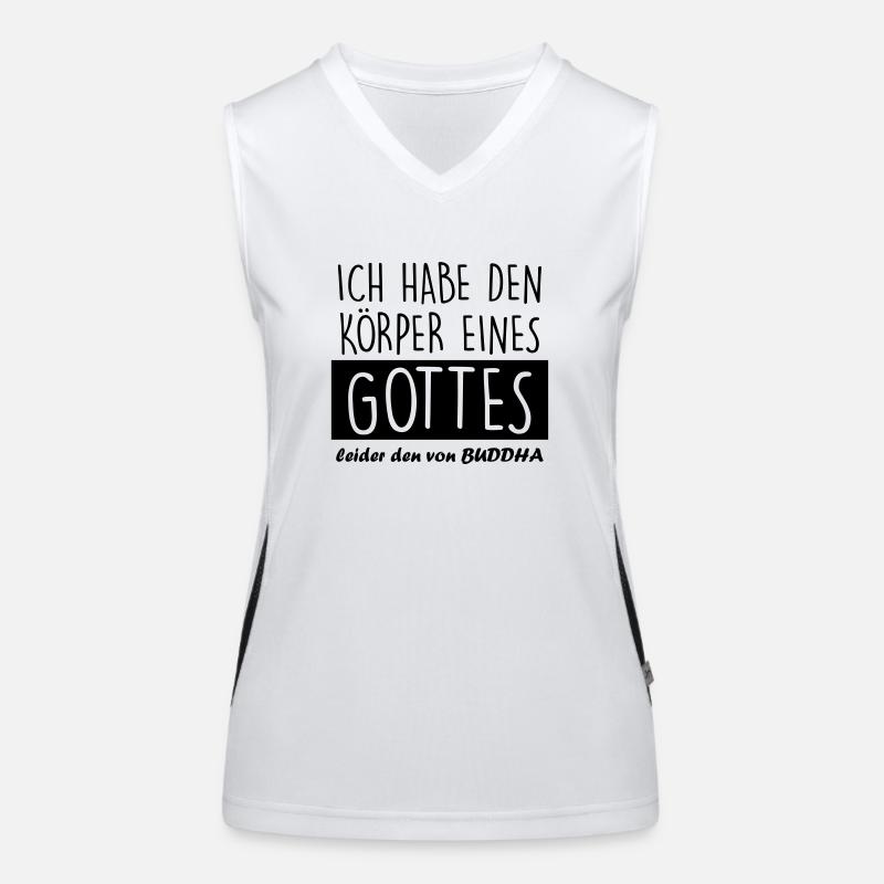 ich habe den körper eines gottes buddha Funktionelles Kontrast-Tank Top für Frauen