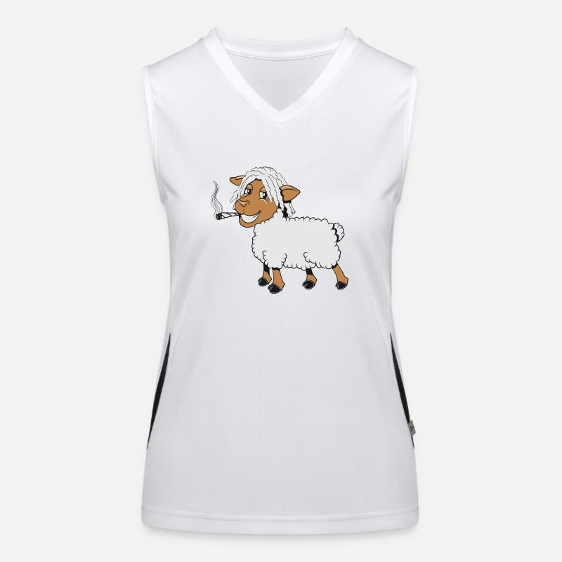 Sheep willow eating laecheln joint kiffen rasta He Women's Functional Contrast Tank Top