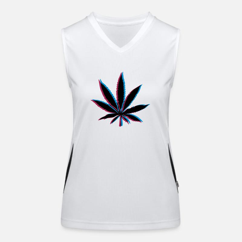 3D Effekt Weed Funktionelles Kontrast-Tank Top für Frauen