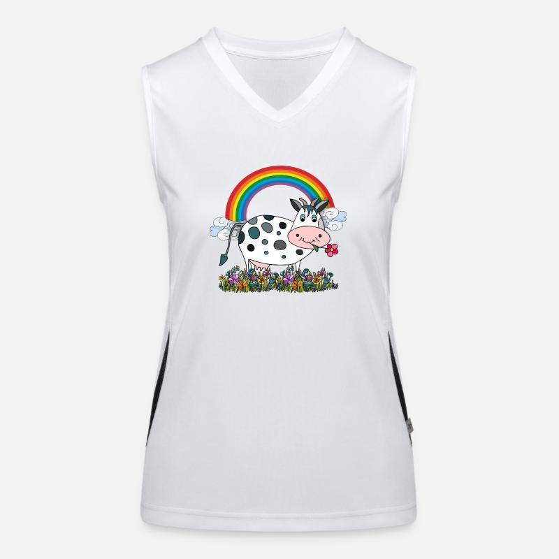 Kuh Funktionelles Kontrast-Tank Top für Frauen