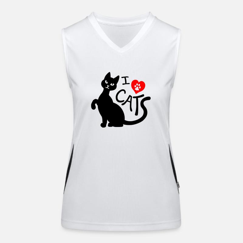 J’adore les chats Débardeur respirant contrasté Femme