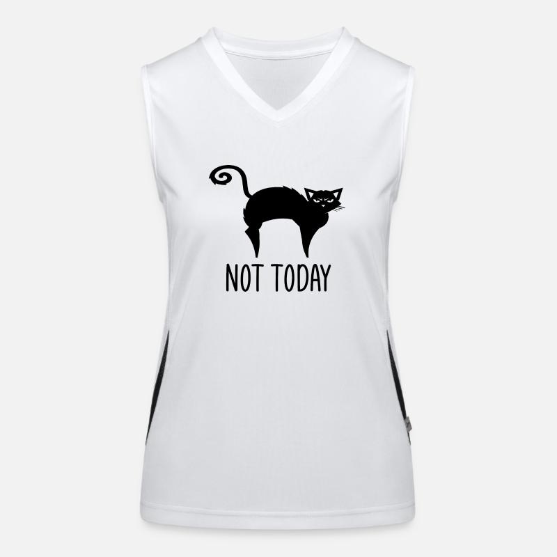 Cat Not today Saying Humor Gift Idea Women's Functional Contrast Tank Top