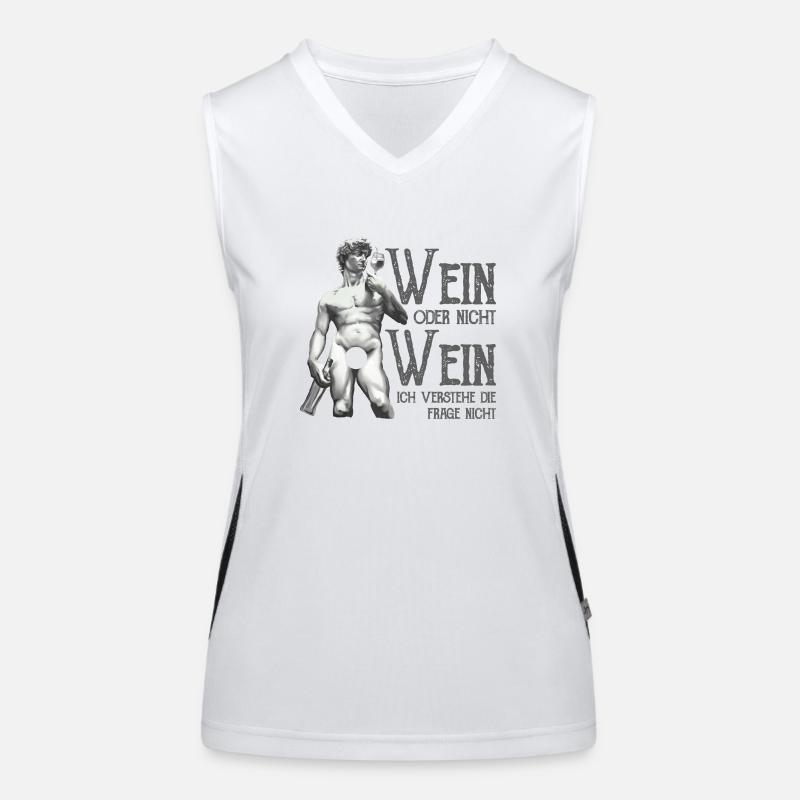 Wein Oder Nicht Wein? Lustig Weintrinker Spruch Funktionelles Kontrast-Tank Top für Frauen