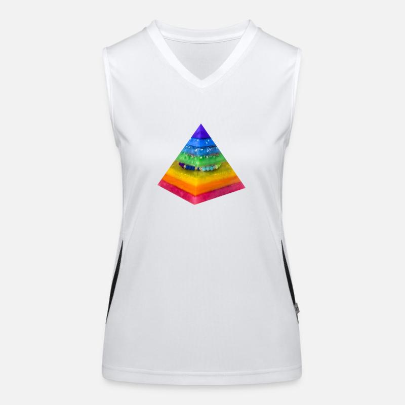 Regenbogen- Dimension Pyramide Funktionelles Kontrast-Tank Top für Frauen