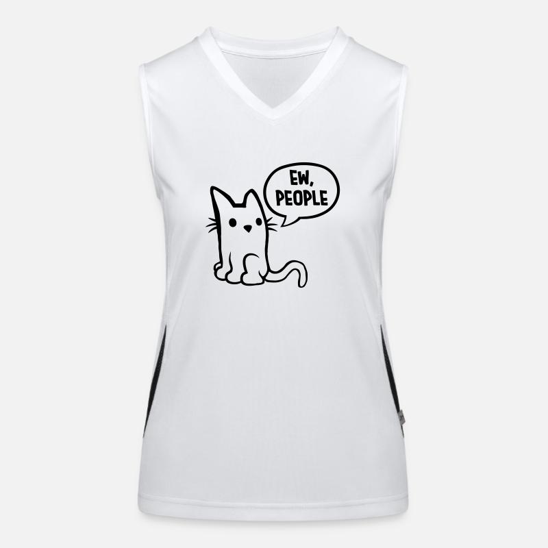 Witz Katze ew people Funktionelles Kontrast-Tank Top für Frauen