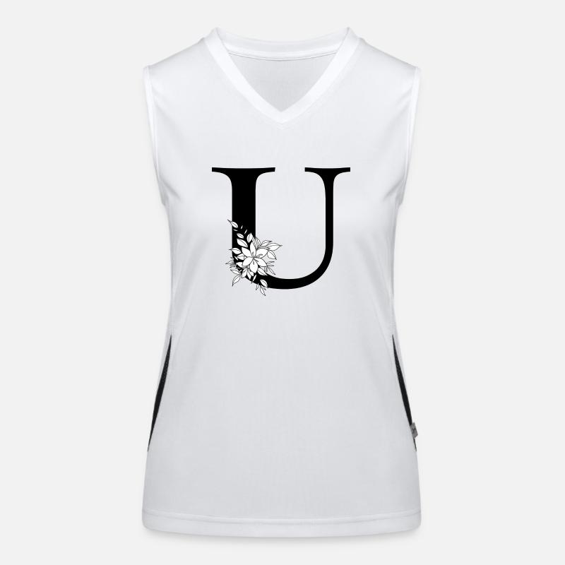 Letter U - Women's Functional Contrast Tank Top - white/black