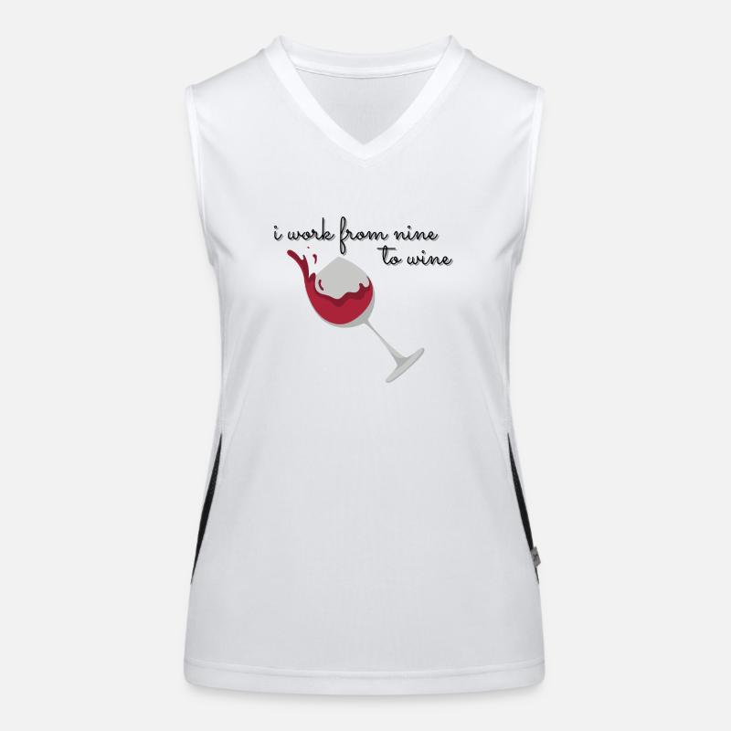 i work from nine to wine Women's Functional Contrast Tank Top
