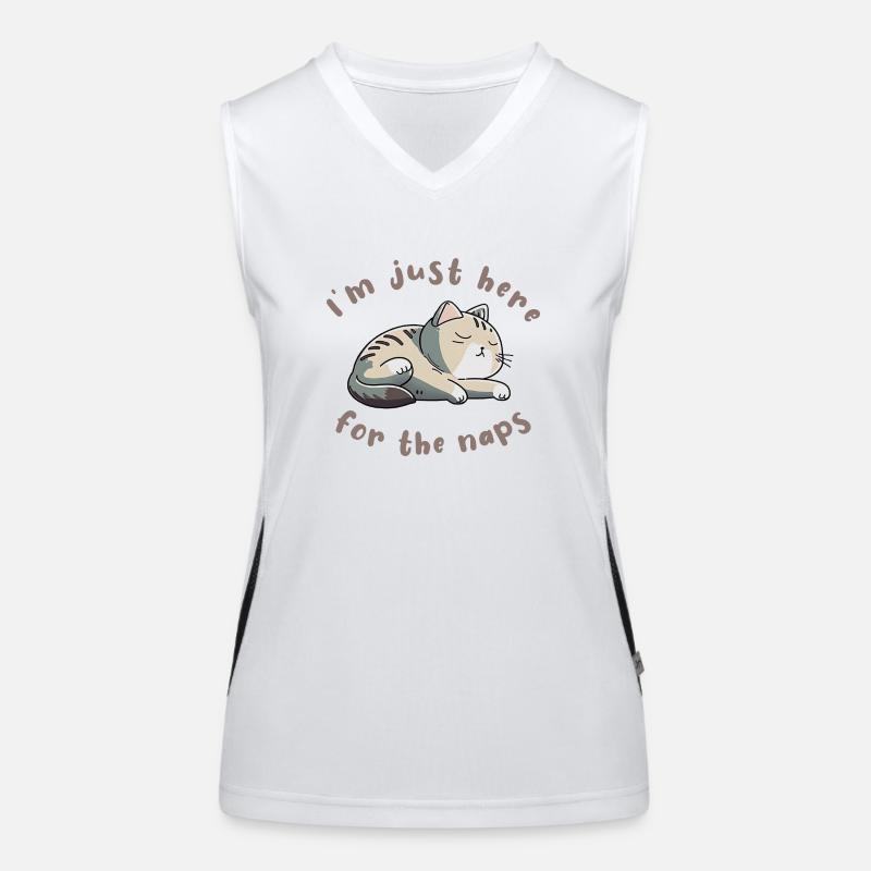 Schlafende Katze Nickerchen Spruch Kätzchen Faul Funktionelles Kontrast-Tank Top für Frauen
