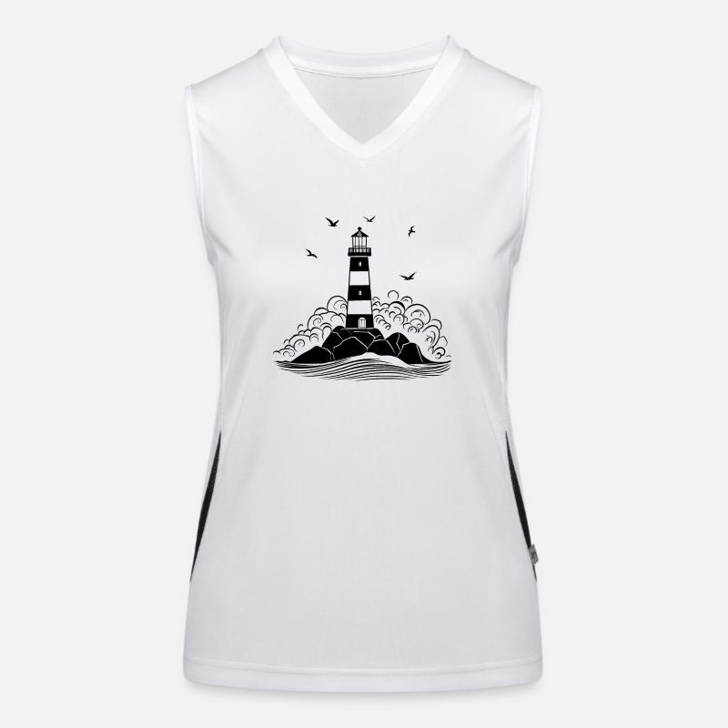 Bretonischer Leuchtturm #2 Funktionelles Kontrast-Tank Top für Frauen