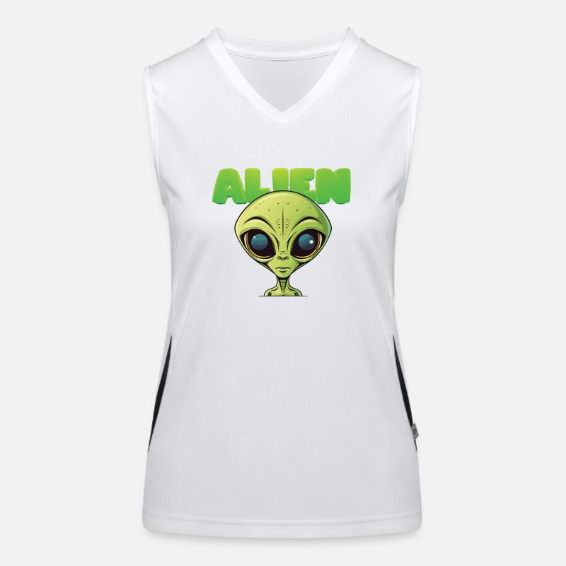 Alienkopf Funktionelles Kontrast-Tank Top für Frauen