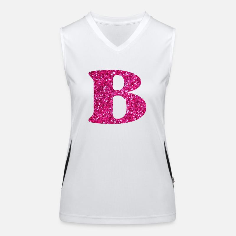 Buchstabe b rosa Glitzer Funktionelles Kontrast-Tank Top für Frauen