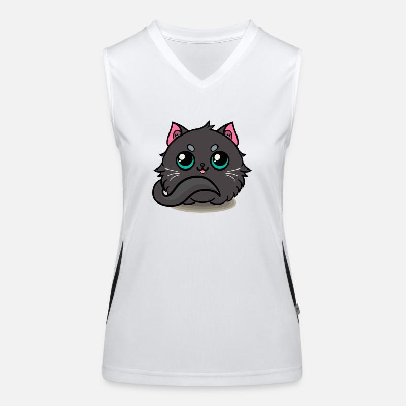 Schwarze Katze! Funktionelles Kontrast-Tank Top für Frauen