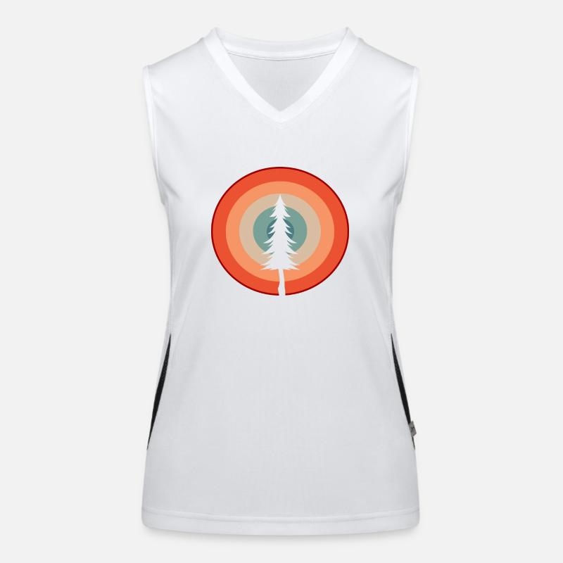 Baum Retro Wald Förster Funktionelles Kontrast-Tank Top für Frauen