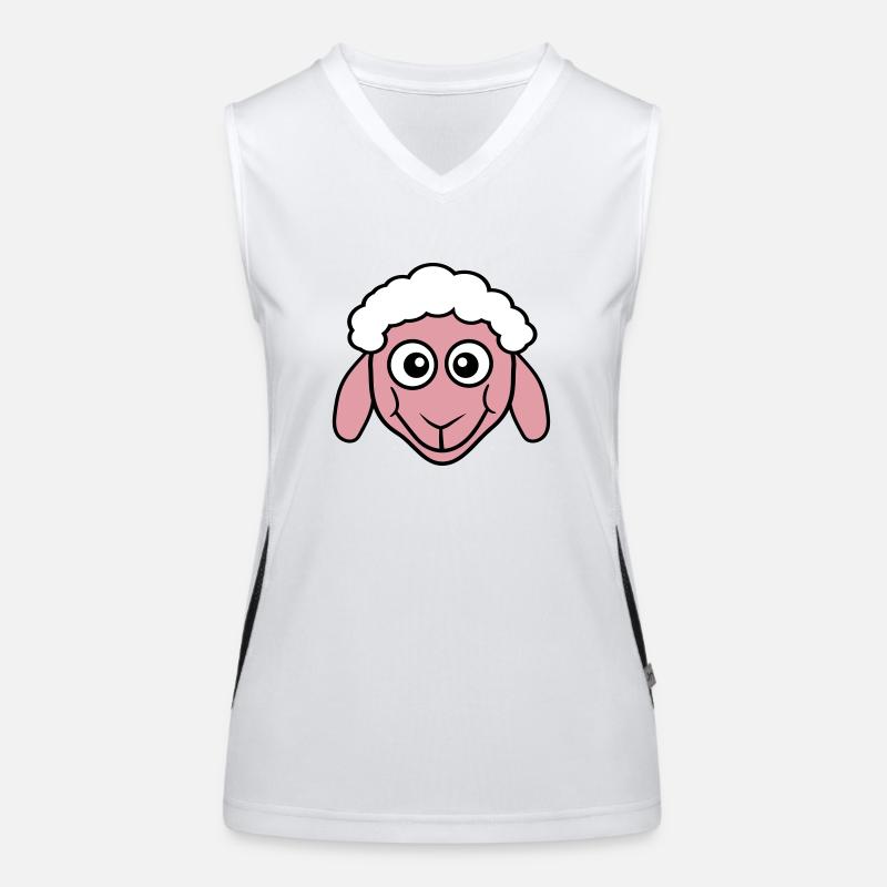Sheep Face Head Cute Cute Lamb Cool Comic Women's Functional Contrast Tank Top
