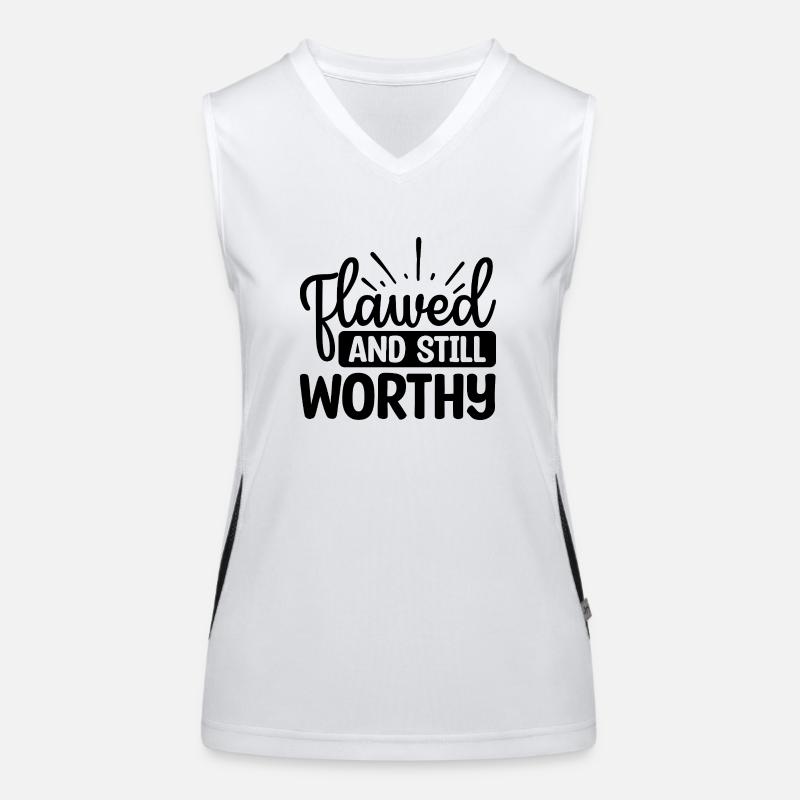 Flawed And Still Worthy - Women's Functional Contrast Tank Top - white/black