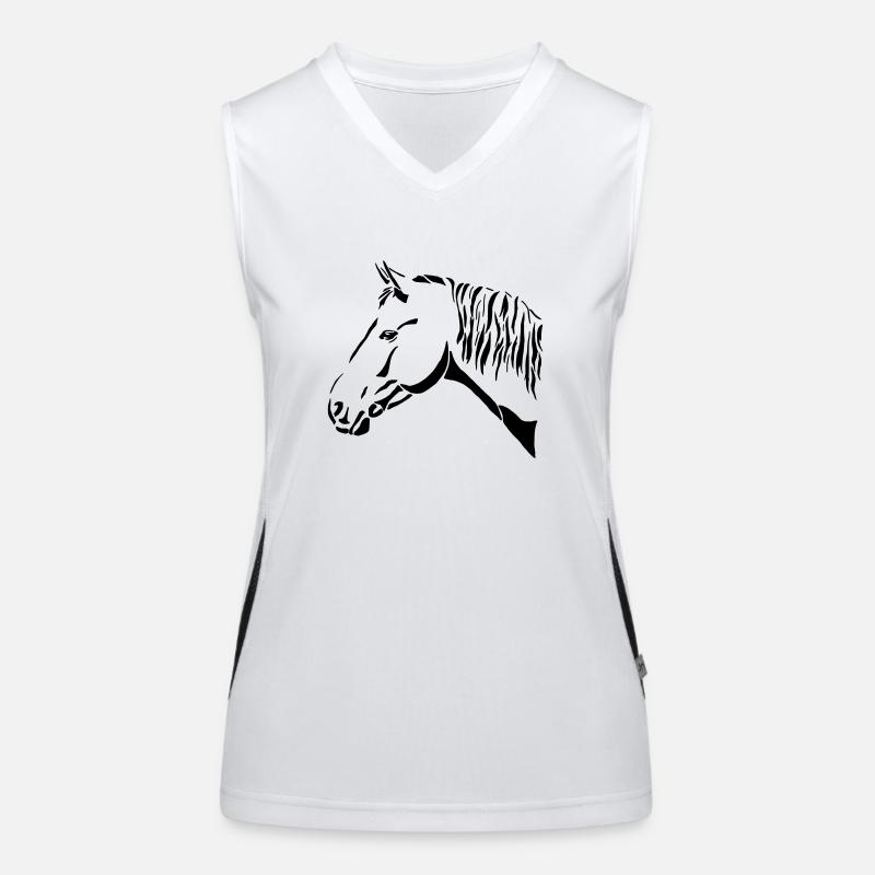 Pferdekopf Funktionelles Kontrast-Tank Top für Frauen