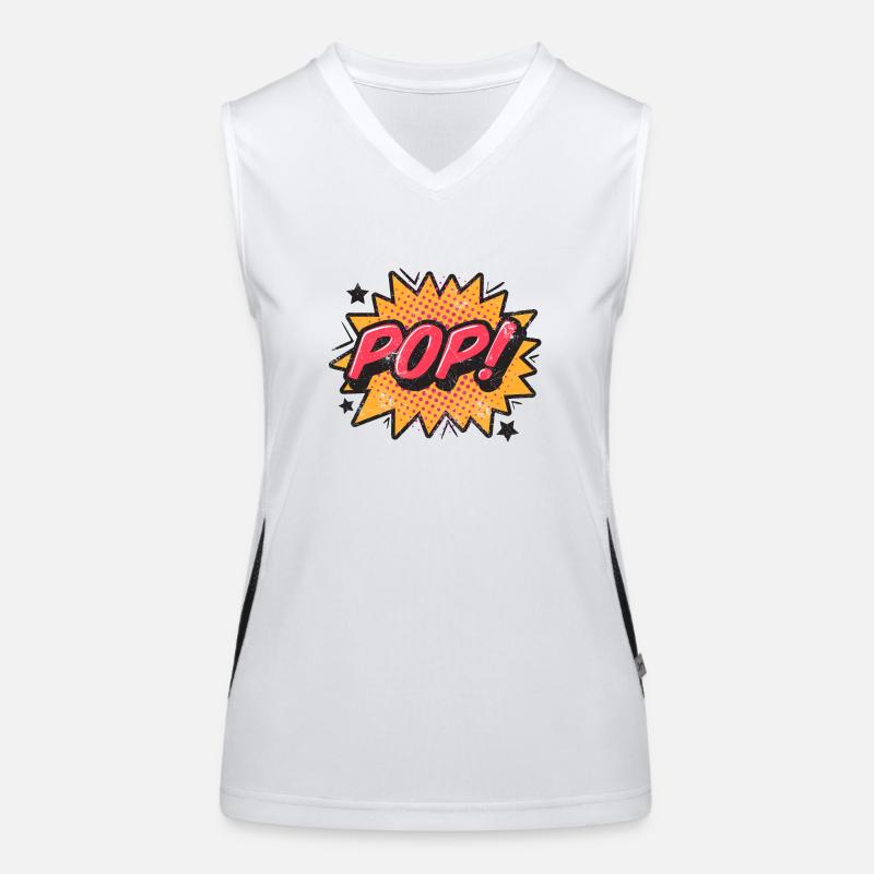 POP 80S COMIC STYLE GRAFFITI COMICS MOTIF CADEAU Débardeur respirant contrasté Femme