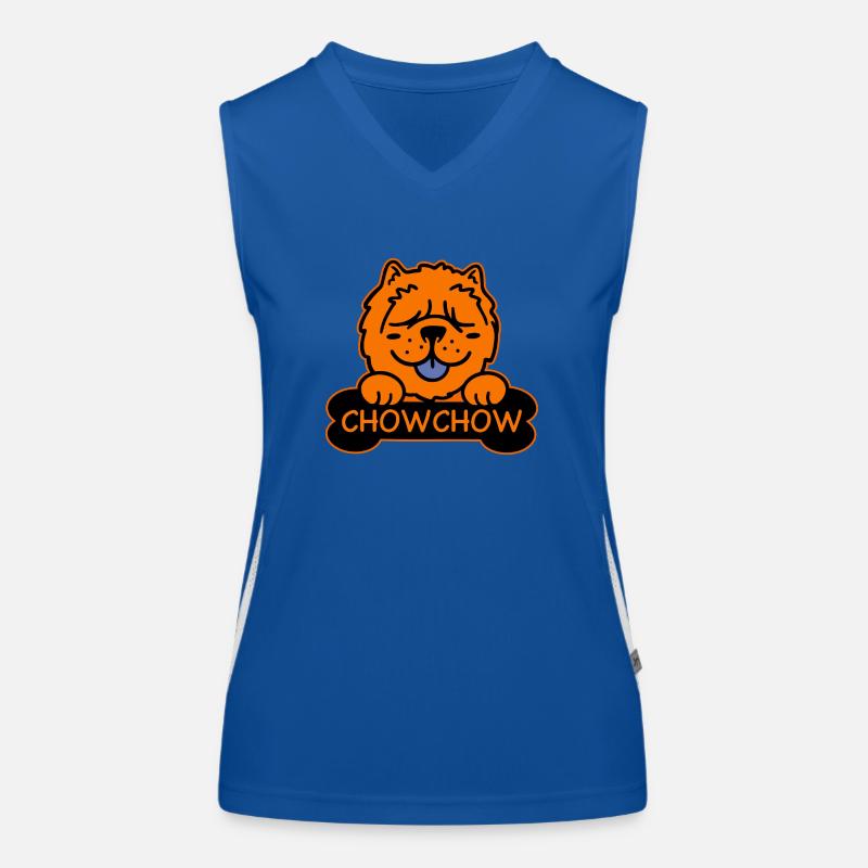 Chow Chow Chow und Knochen Funktionelles Kontrast-Tank Top für Frauen