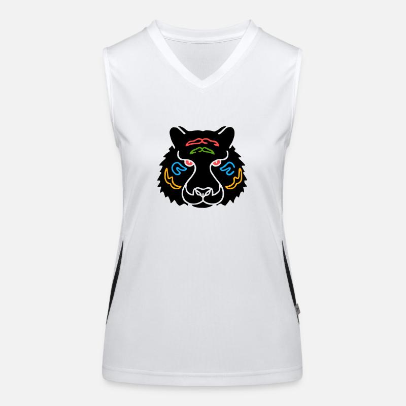 Symbol eines indischen Tigers, Kultur Indiens Funktionelles Kontrast-Tank Top für Frauen