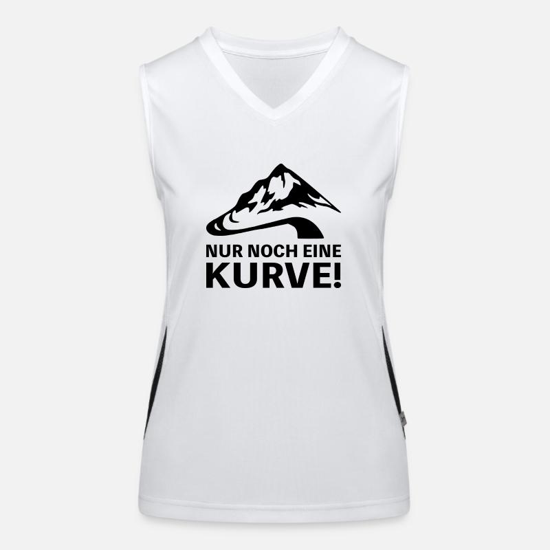 Nur noch eine Kurve Spruch Geschenk Funktionelles Kontrast-Tank Top für Frauen