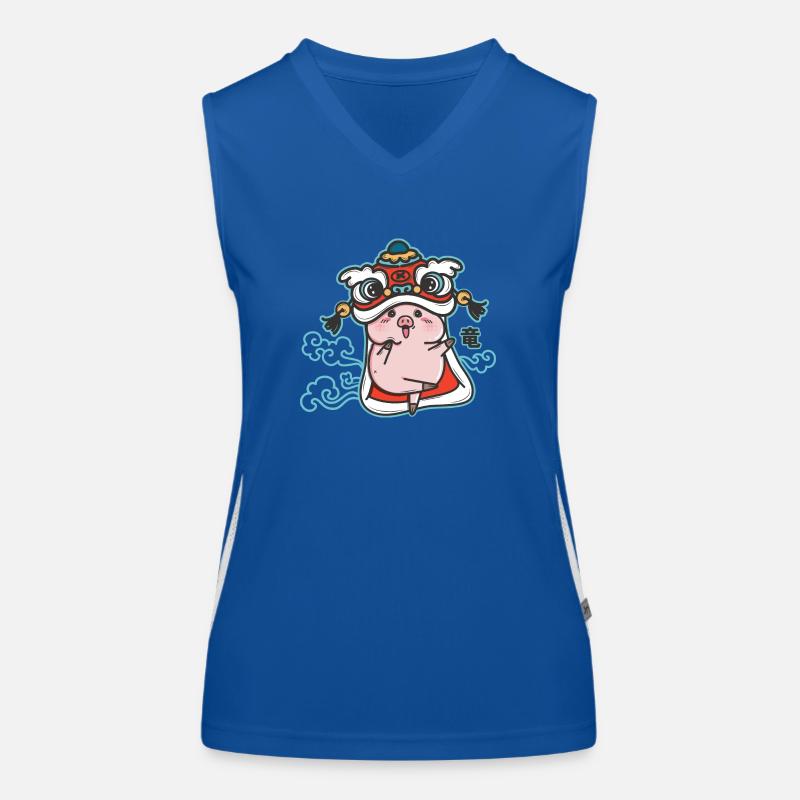 Schweinchen-Drache Funktionelles Kontrast-Tank Top für Frauen