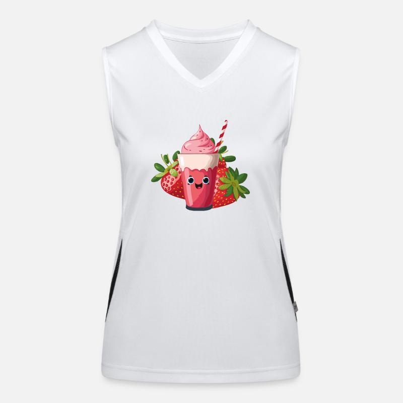 Shake à la fraise Débardeur respirant contrasté Femme