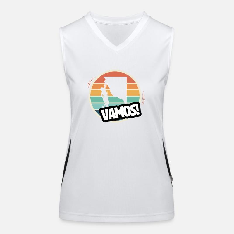 Vamos Retro Klettern Funktionelles Kontrast-Tank Top für Frauen