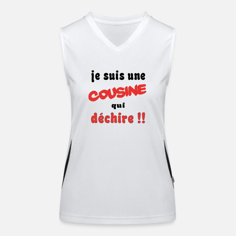 Je suis une cousine... Débardeur respirant contrasté Femme