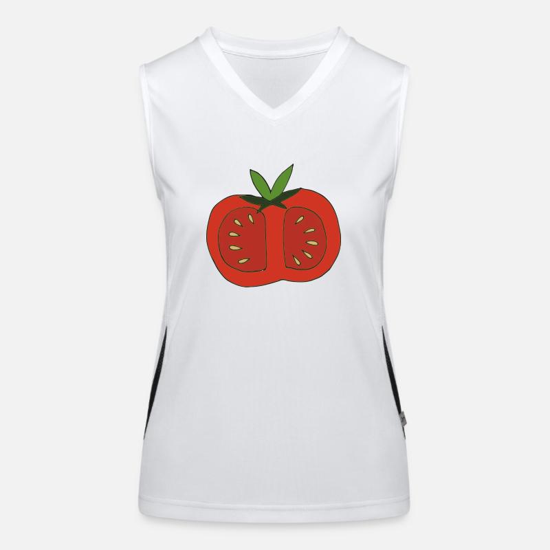 tomate halbiert Funktionelles Kontrast-Tank Top für Frauen