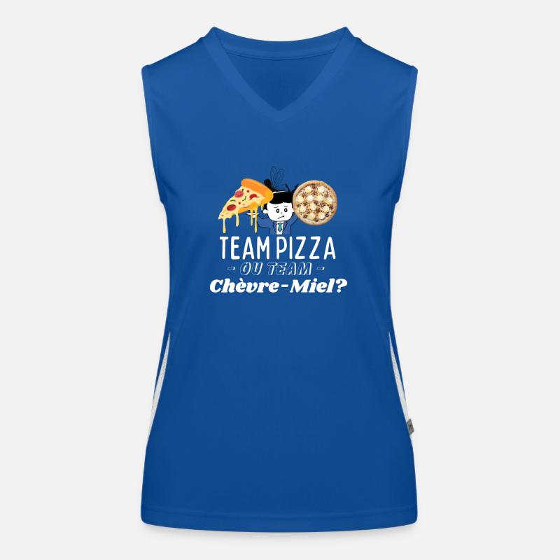 Team Pizza ou Team Chèvre-Miel ? Débardeur respirant contrasté Femme