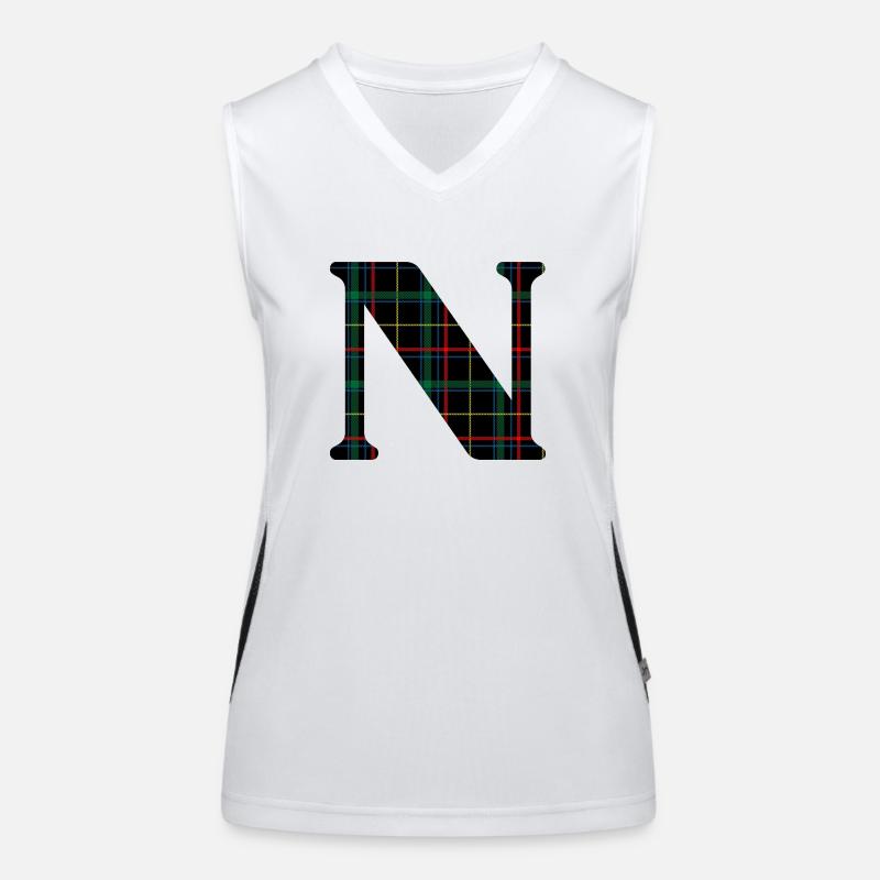 Monogramm n Schottischer Tartan Funktionelles Kontrast-Tank Top für Frauen