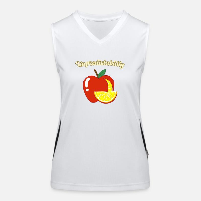 Unpredictability Apple Lemon Motivational Design Women's Functional Contrast Tank Top
