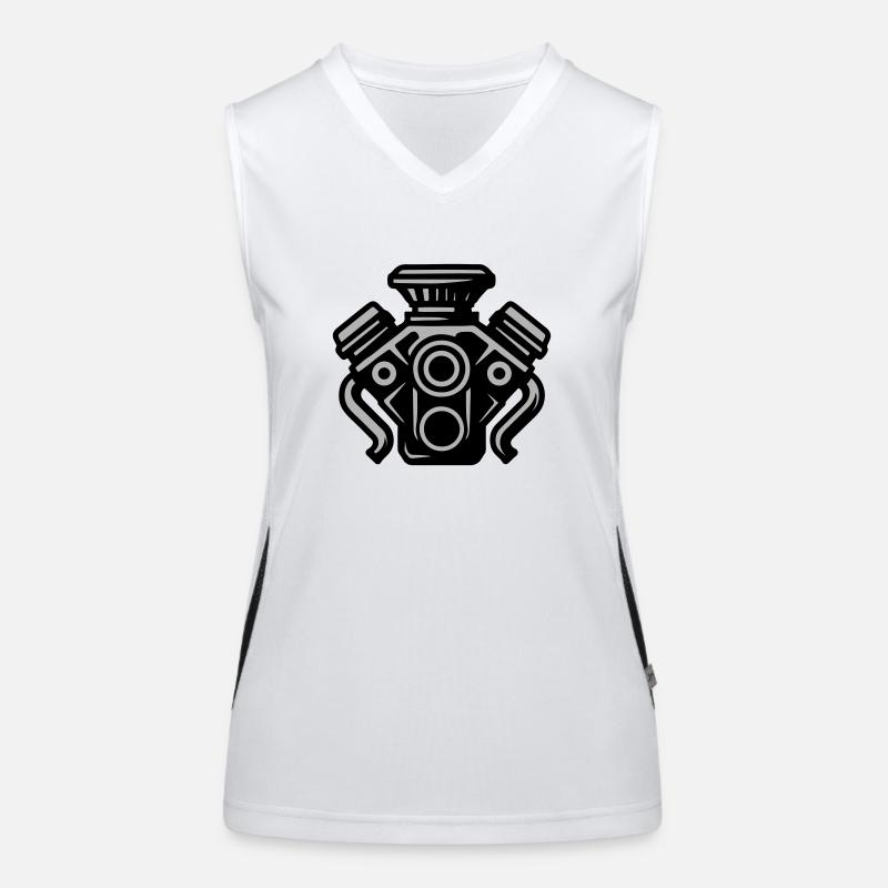 Engine Vehicle Symbol Tuning Women's Functional Contrast Tank Top