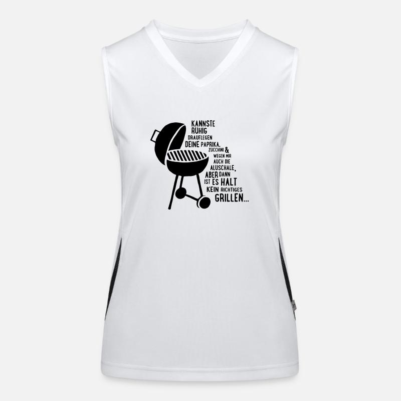 kein richtiges grillen Funktionelles Kontrast-Tank Top für Frauen