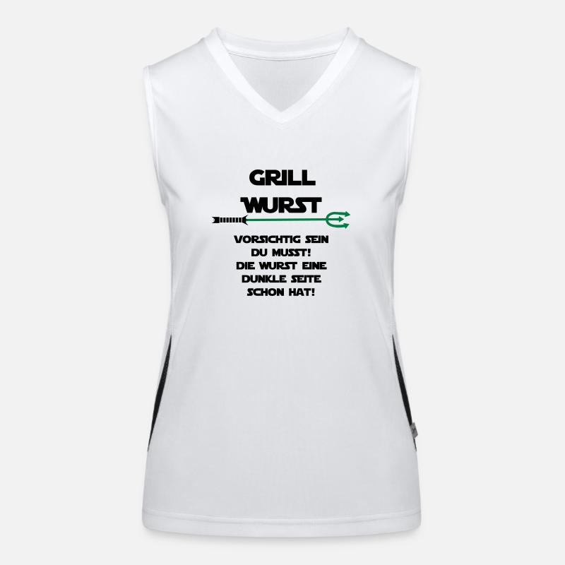 Grill Wurst dunkle Seite Funktionelles Kontrast-Tank Top für Frauen